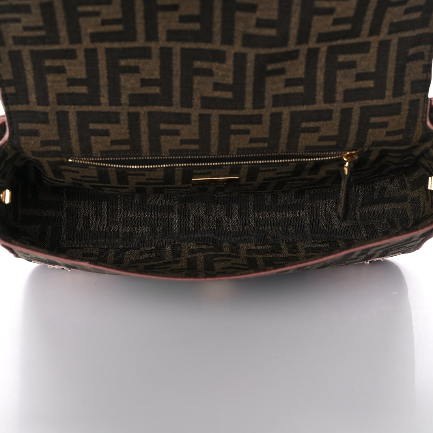 Fendi Fabric Jacquard FF 1974 Paisley Embroidered Baguette Tobacco Moro Rosa Quarzo Multicolor 5 of 13