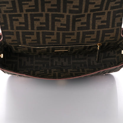 Fendi Fabric Jacquard FF 1974 Paisley Embroidered Baguette Tobacco Moro Rosa Quarzo Multicolor 5 of 13