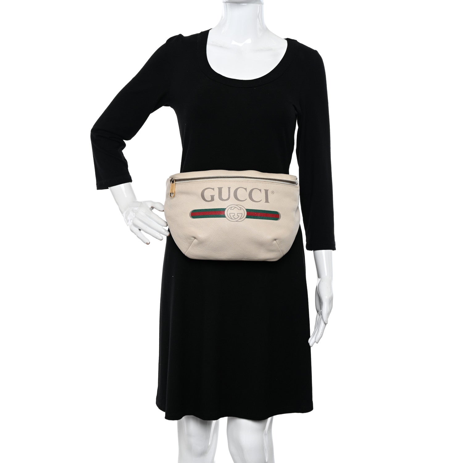 Gucci Grained Calfskin Logo Belt Bag White 2 of 14