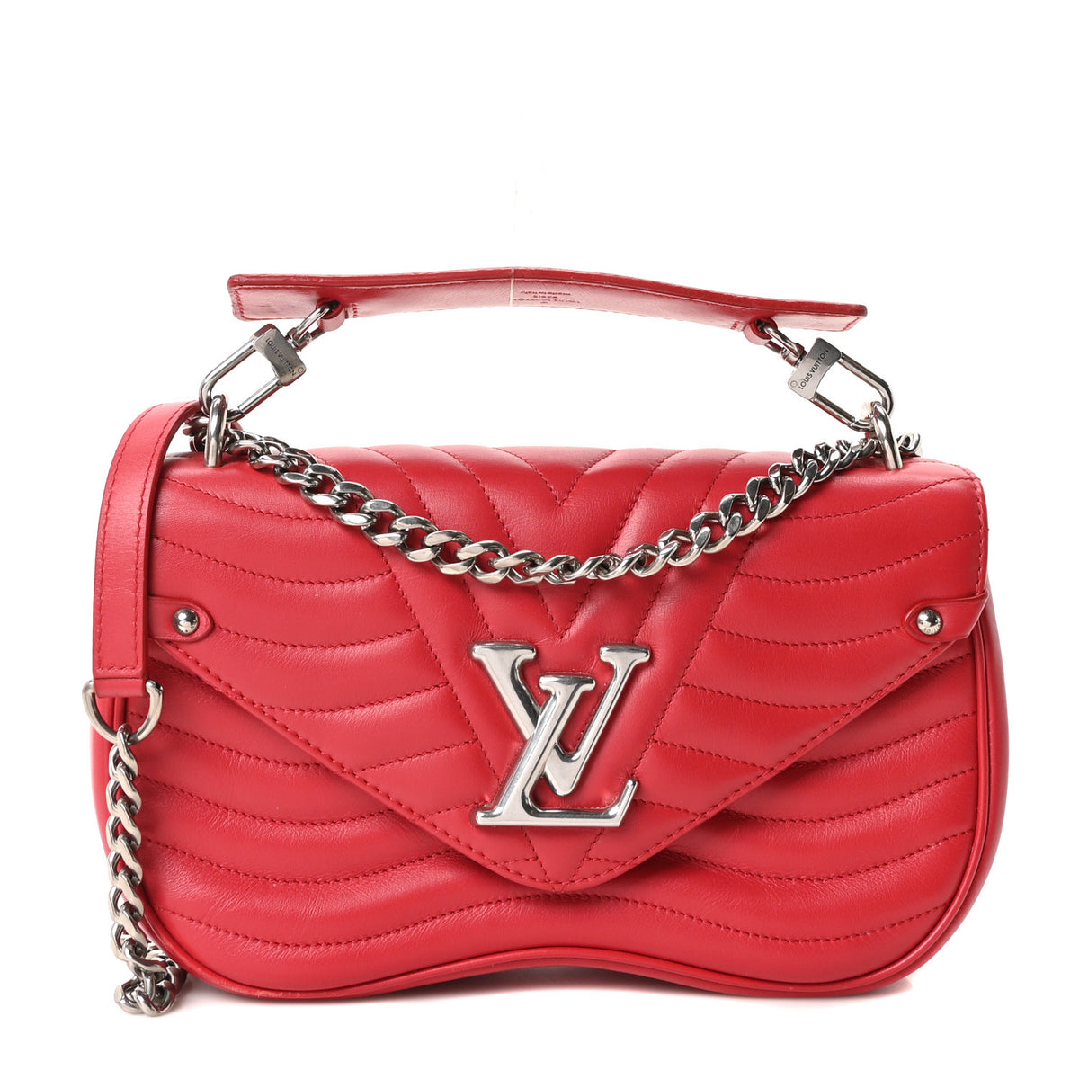 Louis Vuitton Calfskin New Wave Chain MM Ecarlate 1 of 10