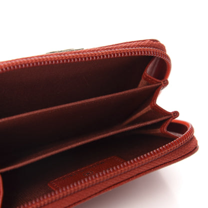 Chanel Caviar Quilted Boy Zip Around Coin Purse Wallet Red 5 of 7