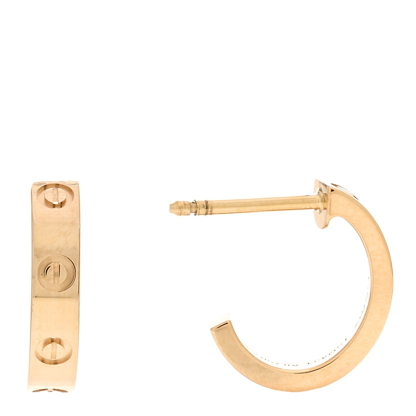 18K Yellow Gold Small LOVE Hoop Earrings