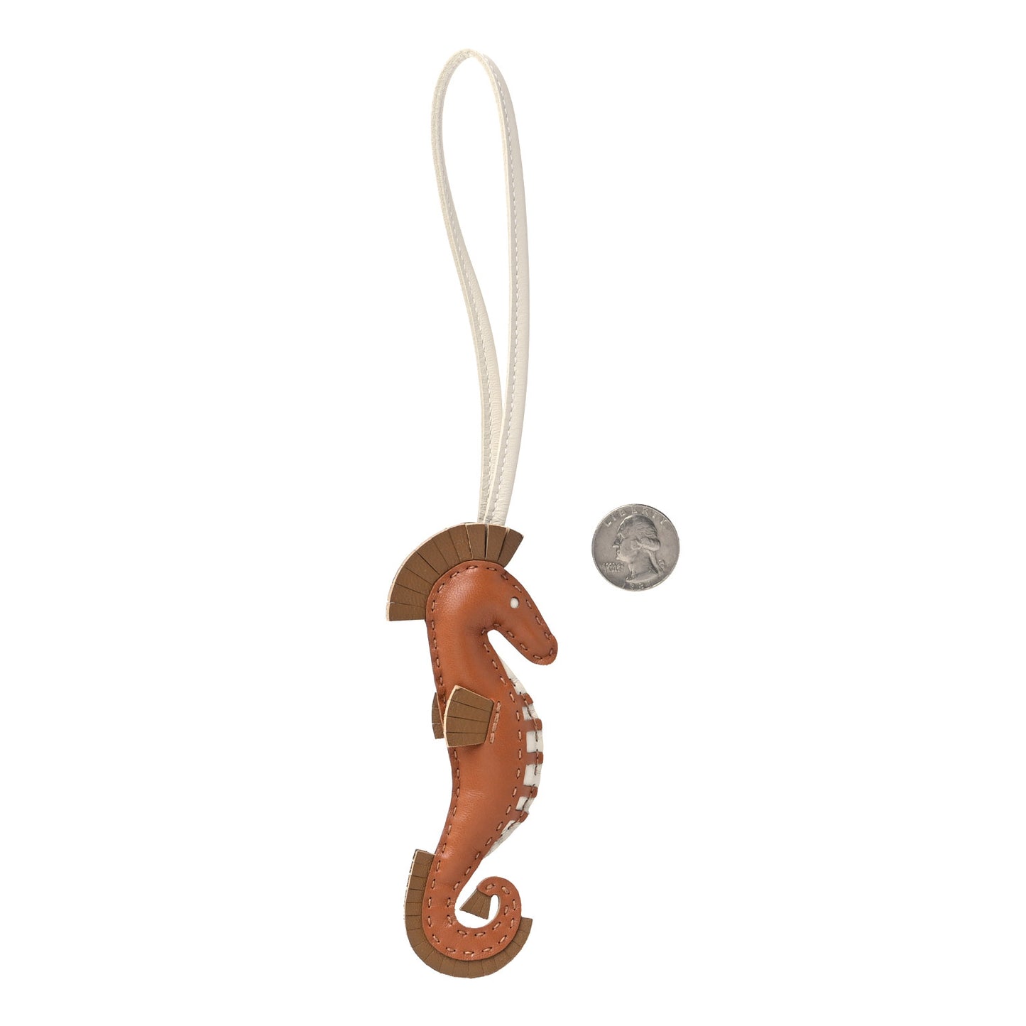 Milo Lambskin Hippo Bag Charm Gold Kraft Craie
