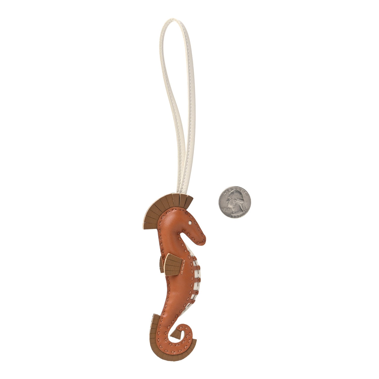 Hermes Milo Lambskin Hippo Bag Charm Gold Kraft Craie 2 of 3