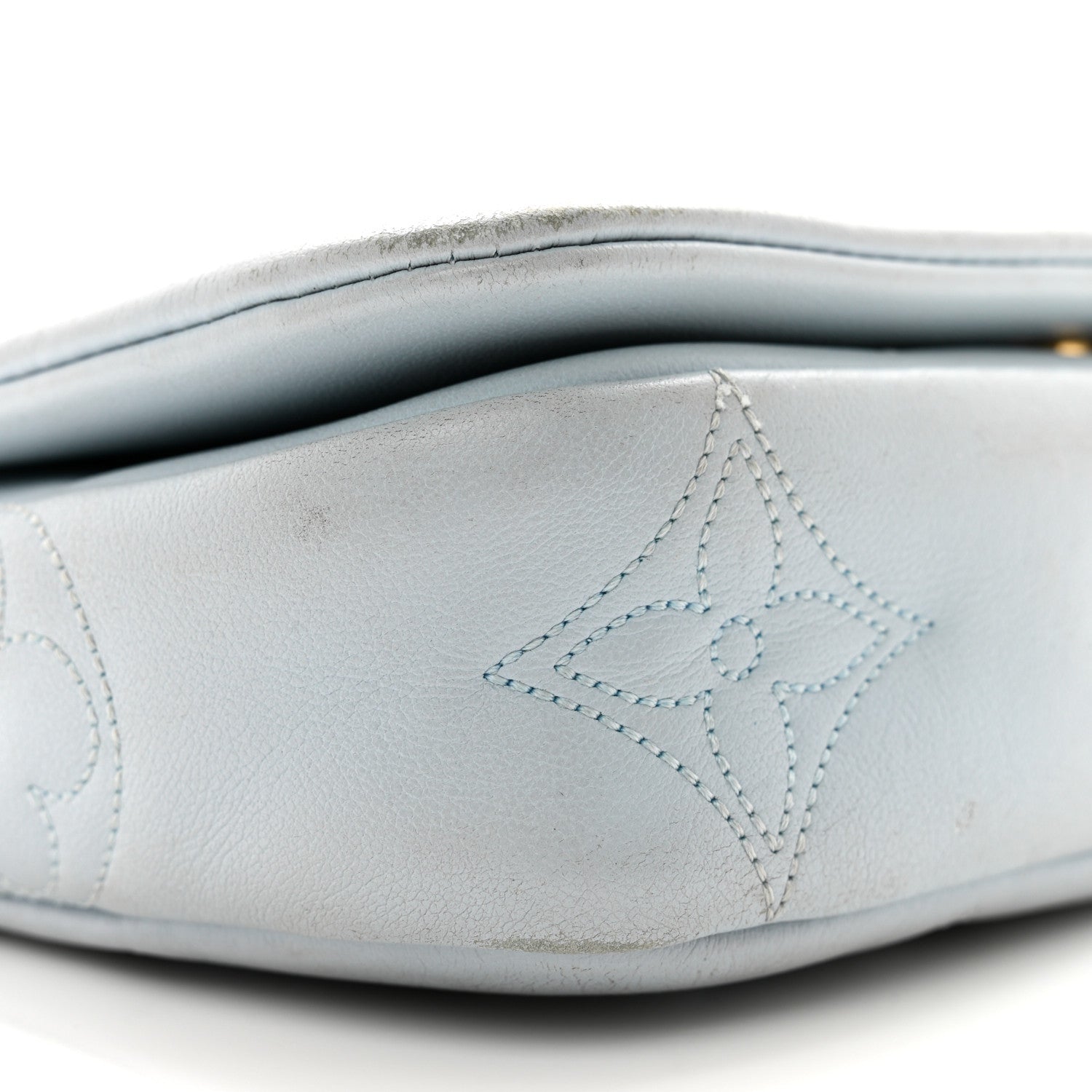 Louis Vuitton Calfskin Bubblegram Wallet On Strap Ice Blue 9 of 14