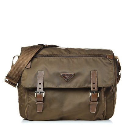 Prada Tessuto Nylon Saffiano Vela Messenger Bag Bruciato 1 of 8