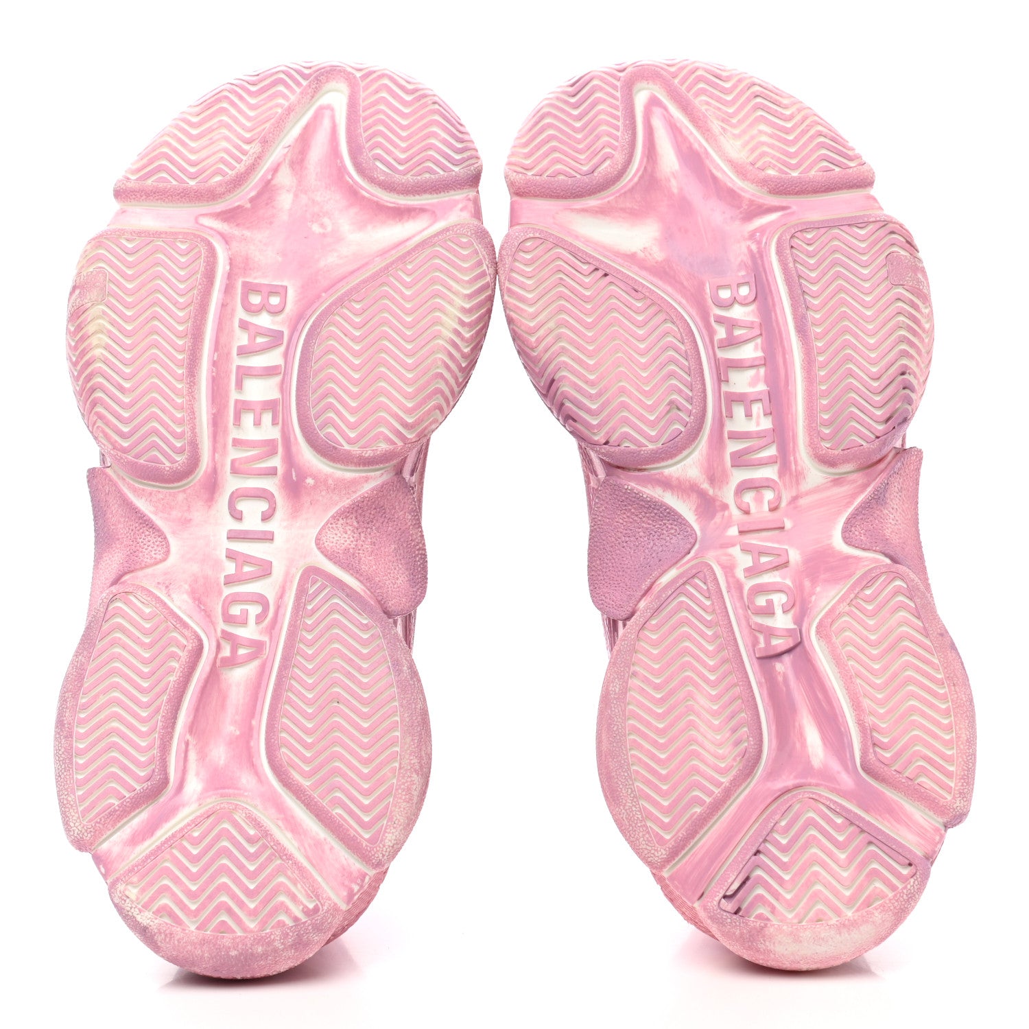 Balenciaga Fabric Mesh Distressed Womens Triple S Sneakers 36 Pink 5 of 8