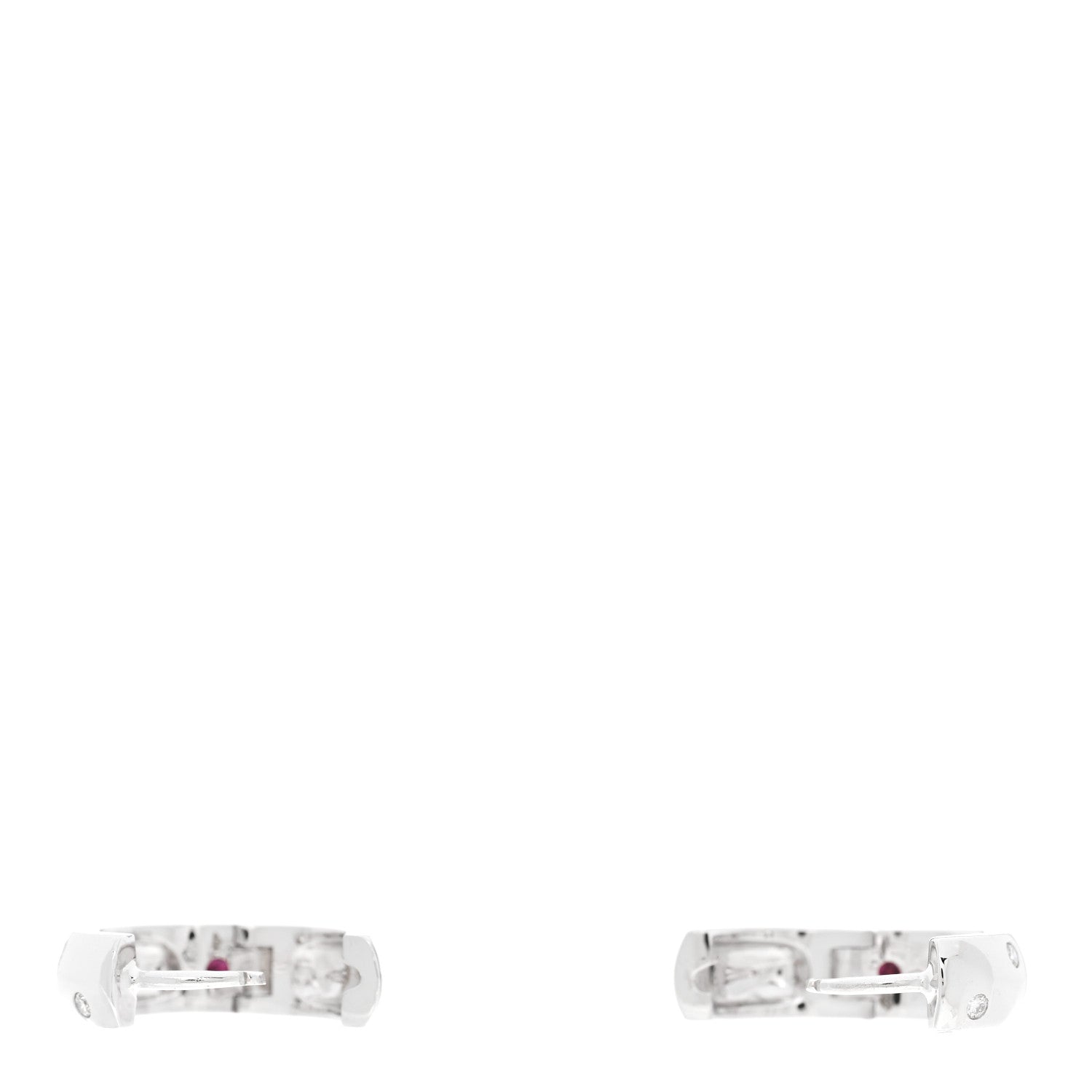 Roberto Coin 18K White Gold Diamond Huggie Hoop Earrings 3 of 5