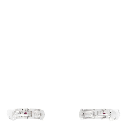 Roberto Coin 18K White Gold Diamond Huggie Hoop Earrings 3 of 5