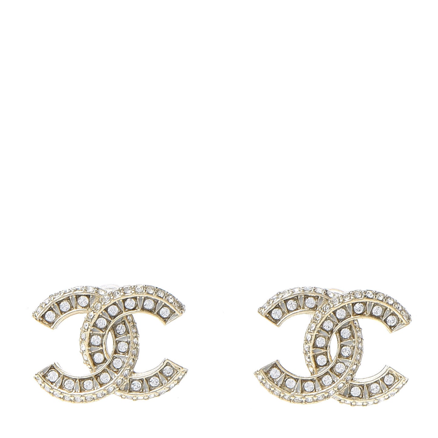 Crystal Timeless CC Earrings Light Gold