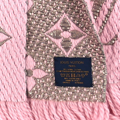 Louis Vuitton Wool Silk Logomania Shine Scarf Pink 3 of 3