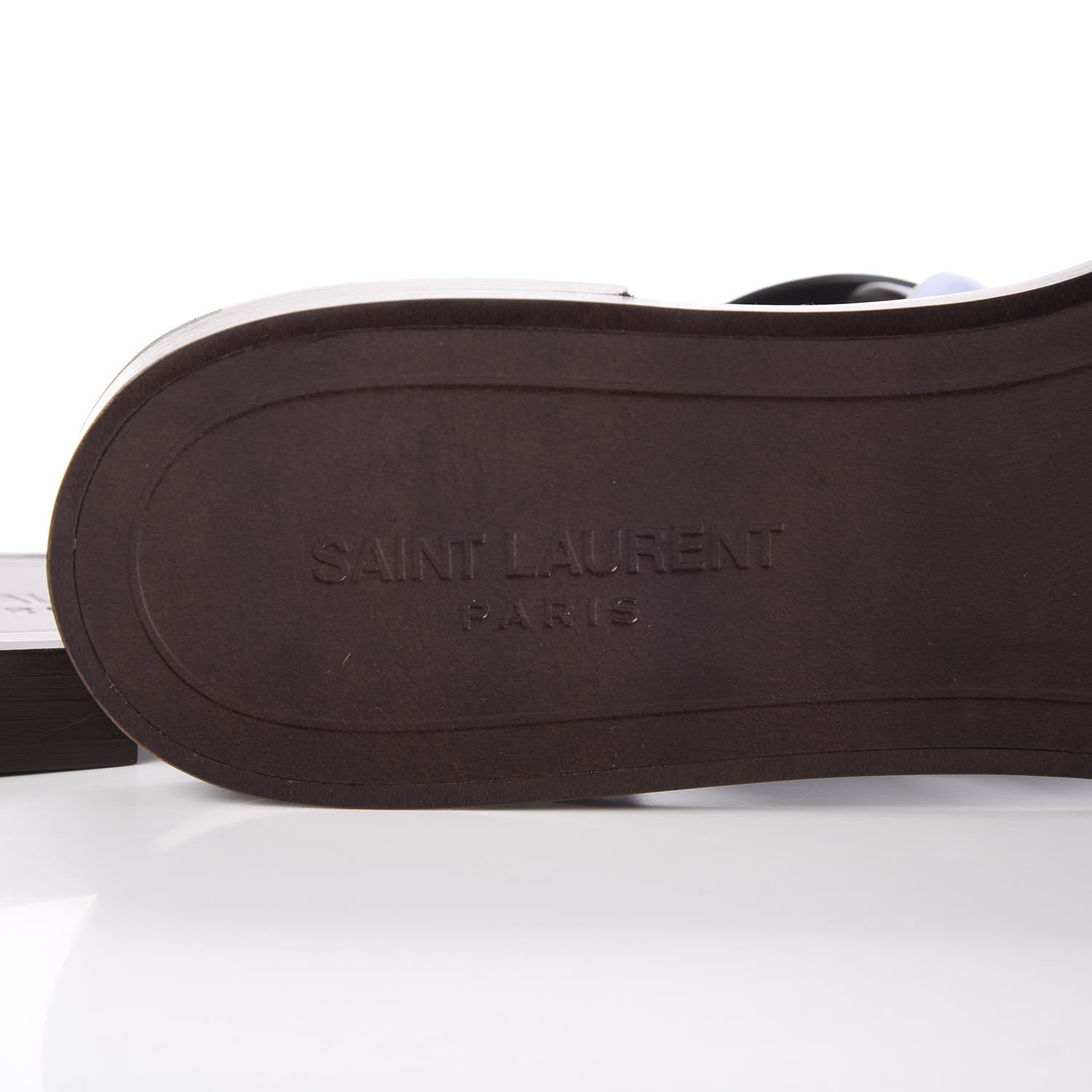 Saint Laurent Calfskin Nu Pied 05 Slide Sandal 39.5 Blue Majorelle 5 of 9