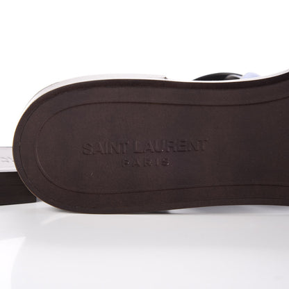 Saint Laurent Calfskin Nu Pied 05 Slide Sandal 39.5 Blue Majorelle 5 of 9