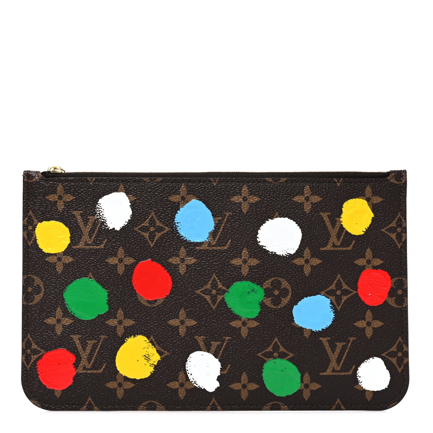 LV X YK Monogram Painted Dots Neverfull MM Pochette