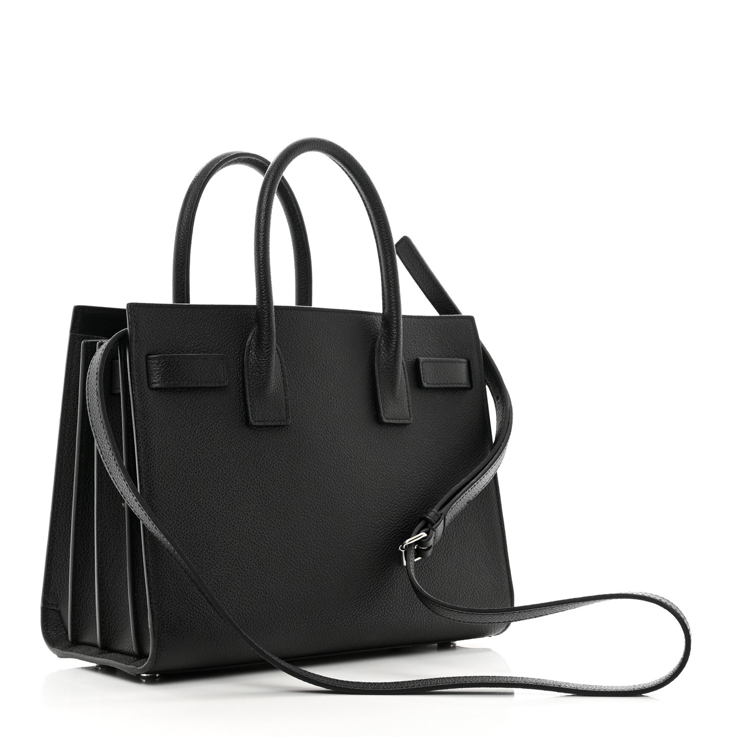 Grained Calfskin Baby Sac De Jour Black