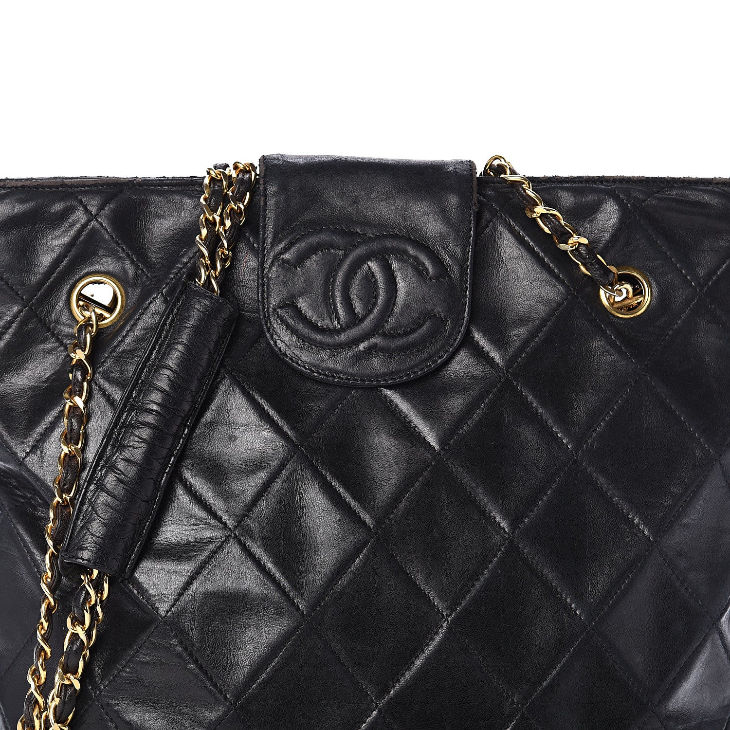 Chanel Lambskin Quilted Shoulder Bag Black 7 of 9