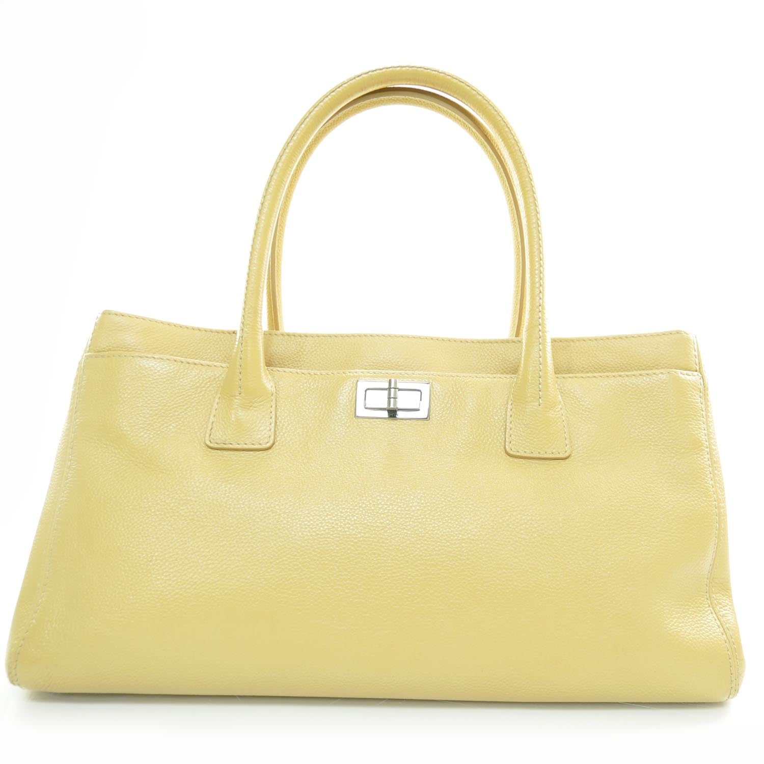 Chanel Caviar Mademoiselle Lock Cerf Shopper Tote Beige 1 of 10