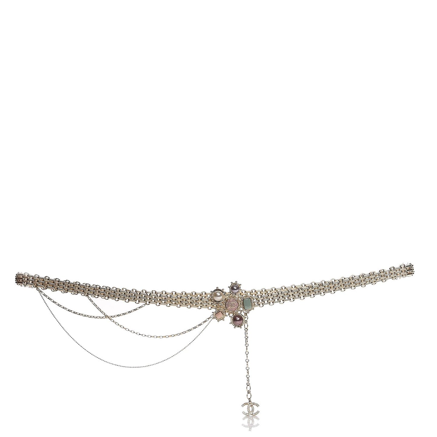 Gripoix Pearl Crystal CC Belt Gold