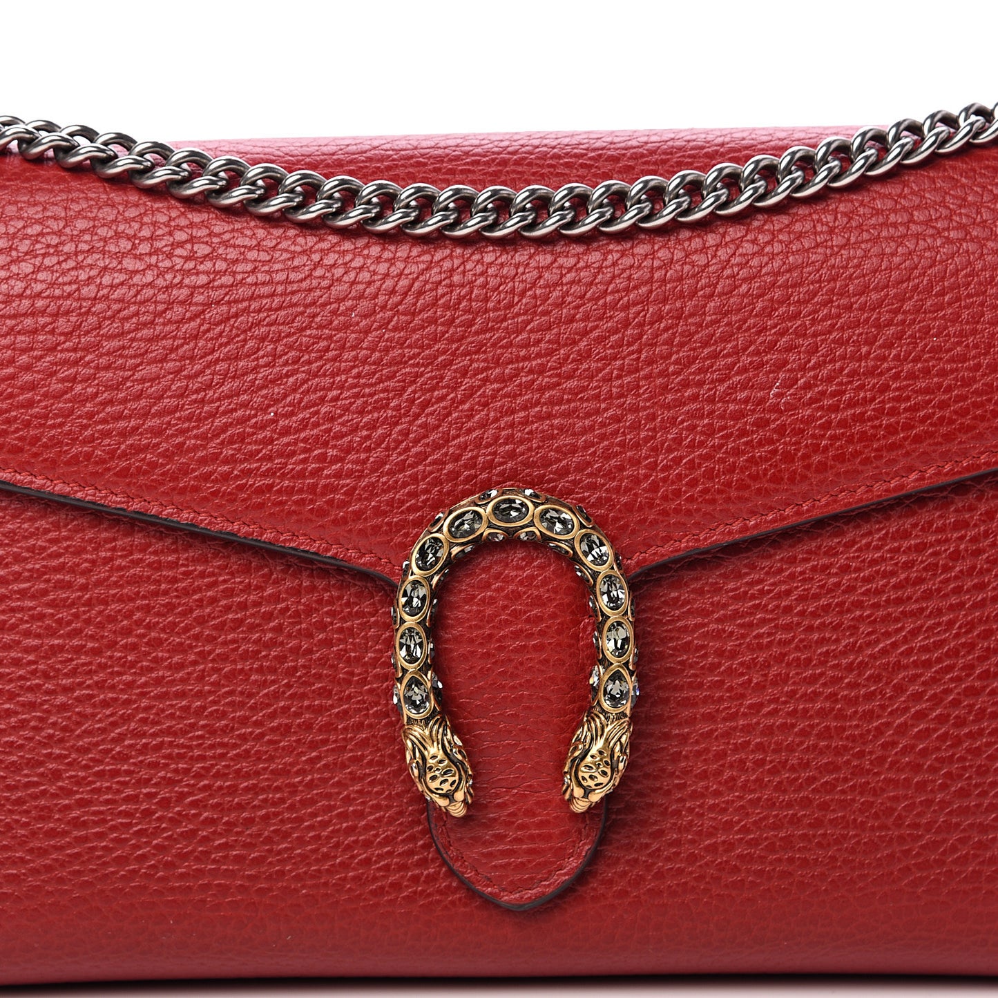 Calfskin Mini Dionysus Chain Wallet Hibiscus Red