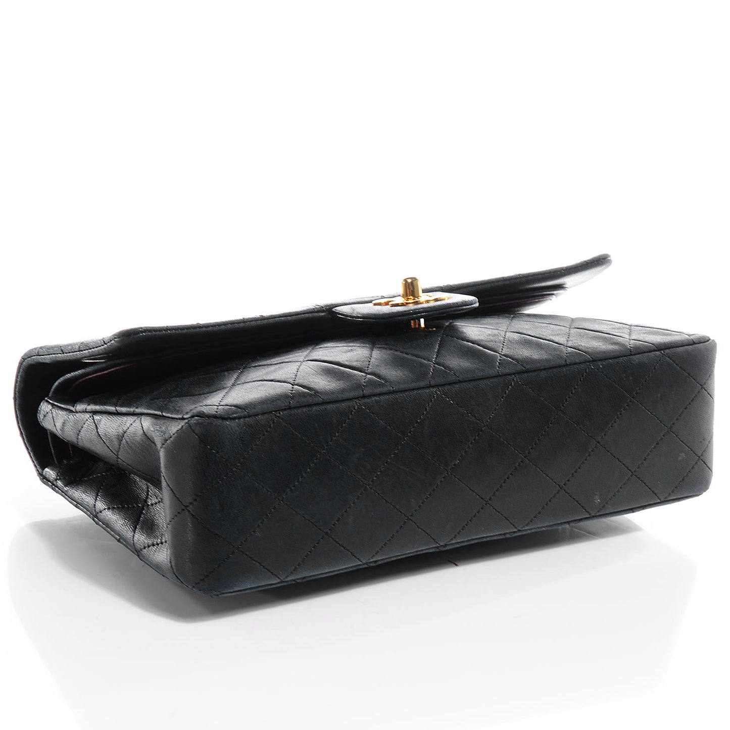 Lambskin Medium Double Flap Black