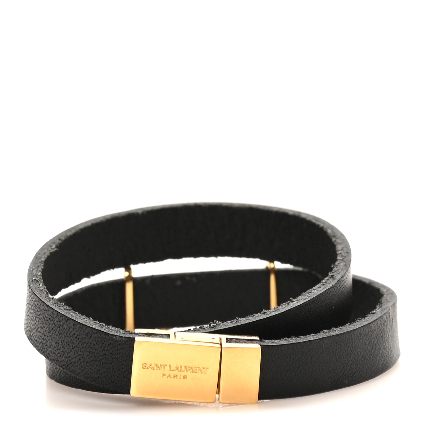 Calfskin Opyum Double Wrap Bracelet Black