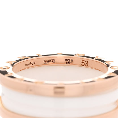 Bulgari 18K Rose Gold White Ceramic B.Zero1 Two-Band Ring 53 6.25 4 of 6