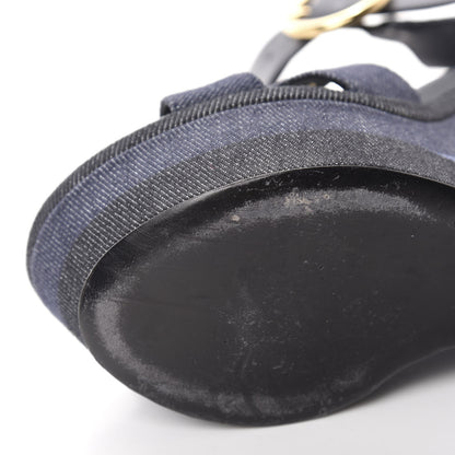Louis Vuitton Canvas Blue Shore Wedge Sandal 36 Marine 10 of 11