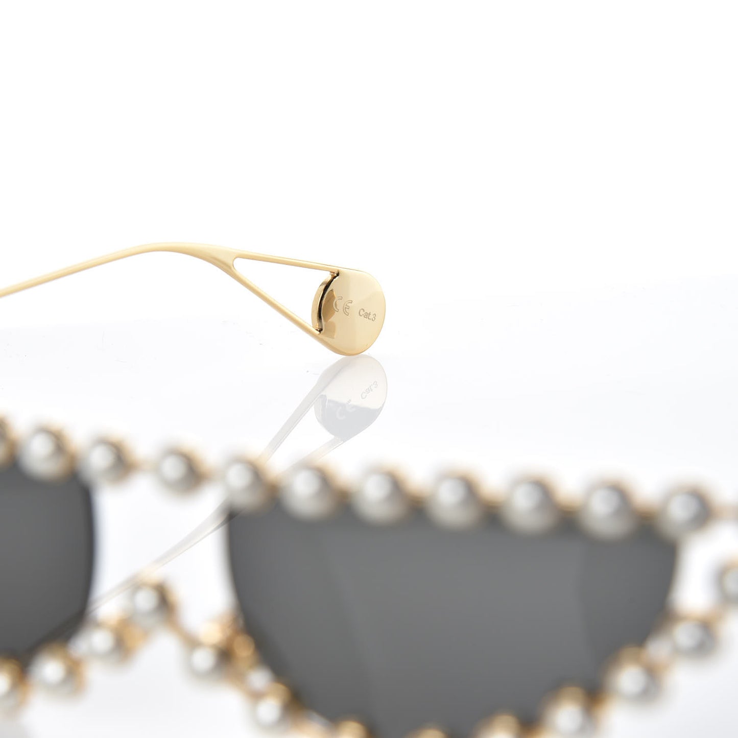 Metal Pearl Cat Eye Sunglasses GG0364S Gold