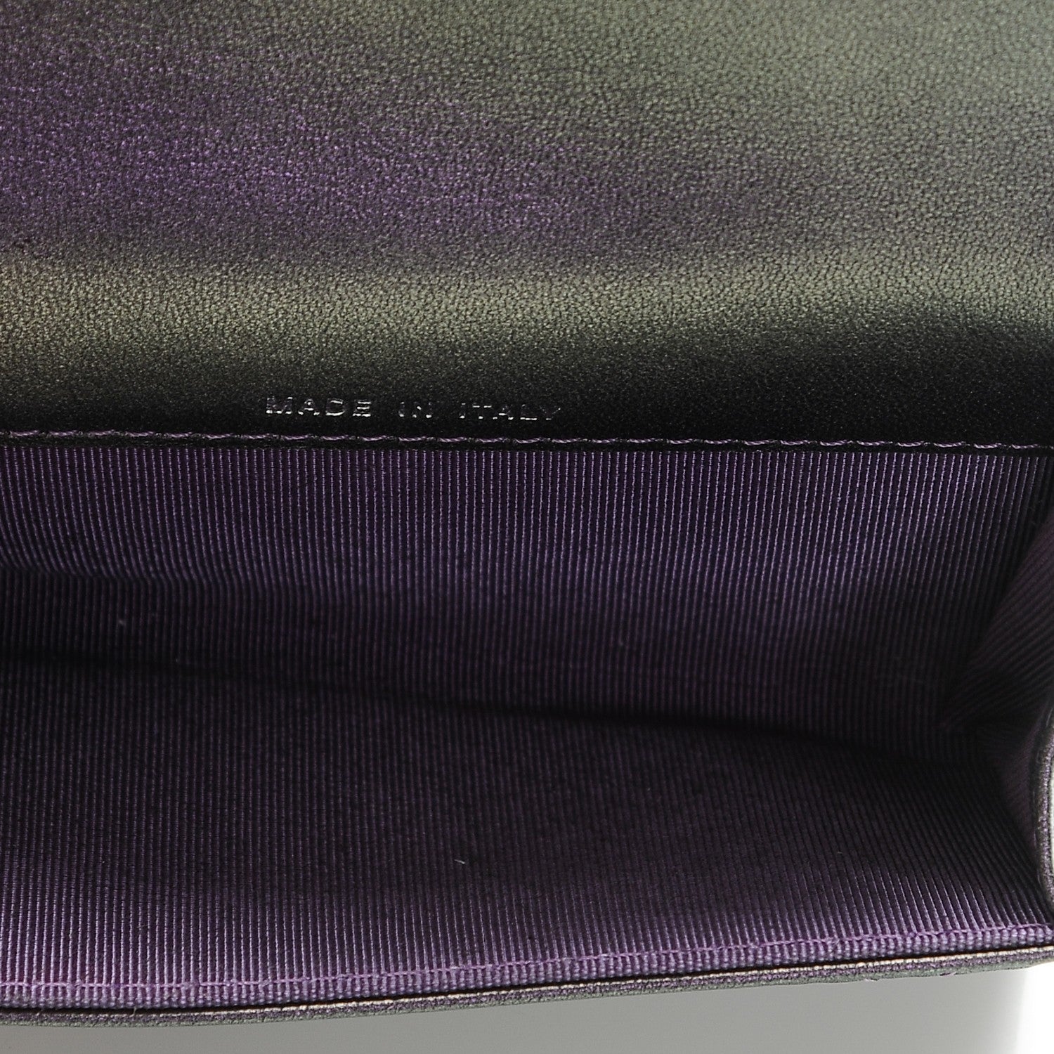 Chanel Metallic Lambskin Quilted Flap Card Holder Dark Purple 5 of 8