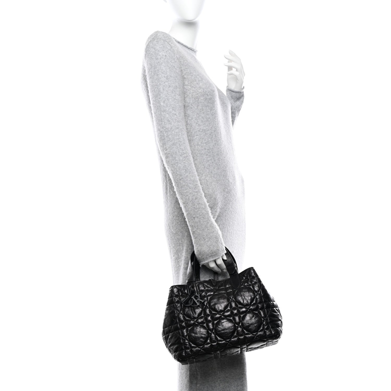 Christian Dior Crinkled Calfskin Macrocannage Small Toujours Black 2 of 13