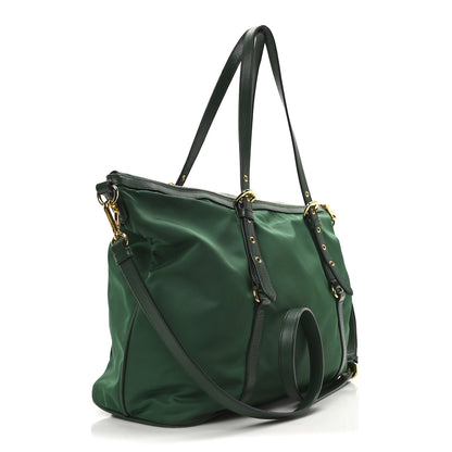 Prada Tessuto Nylon Saffiano Tote Oleandro 3 of 10