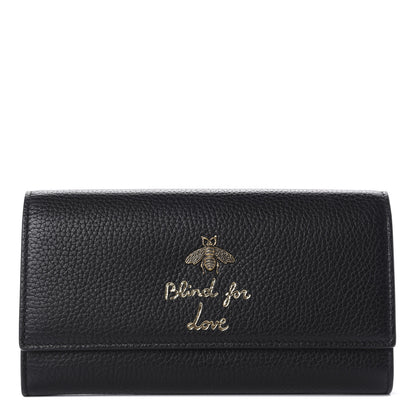 Gucci Calfskin Animalier Continental Wallet Black 1 of 7