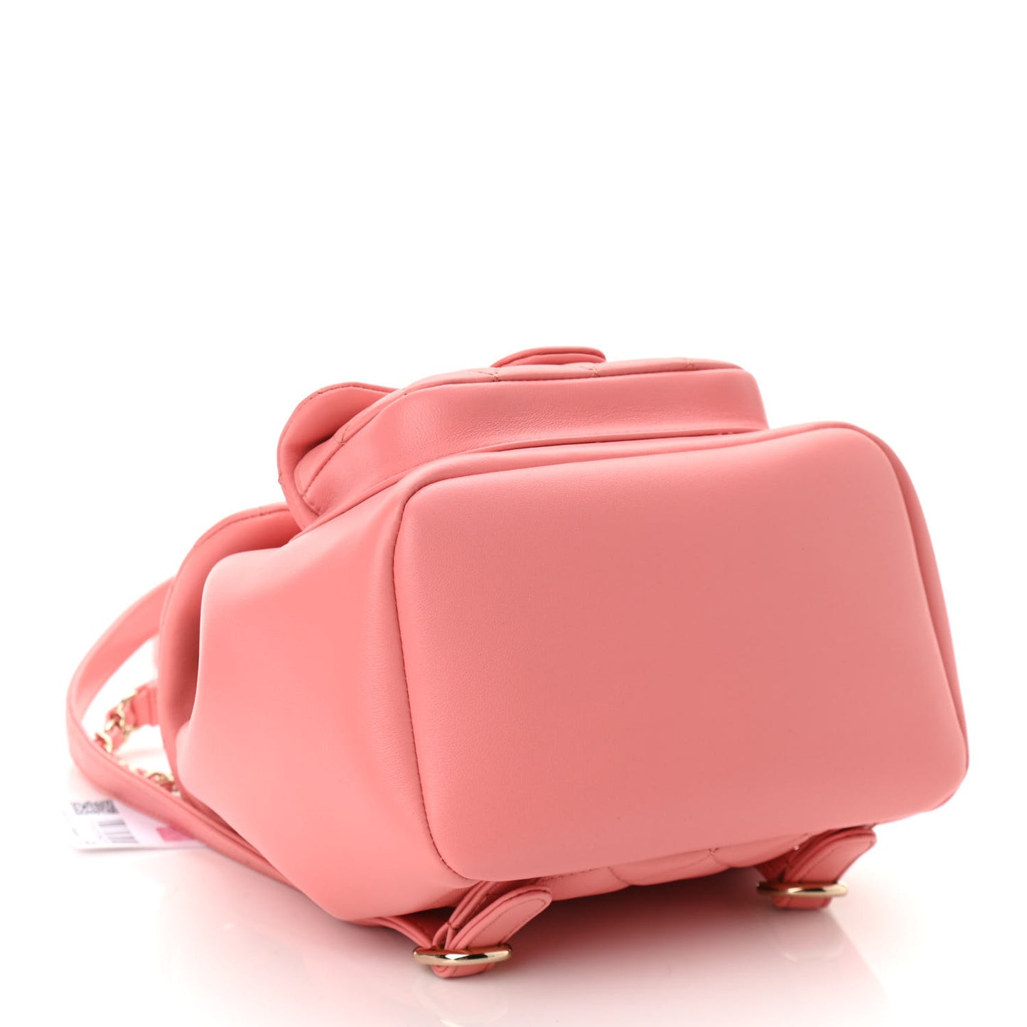 Lambskin Quilted Small Duma Drawstring Backpack Pink