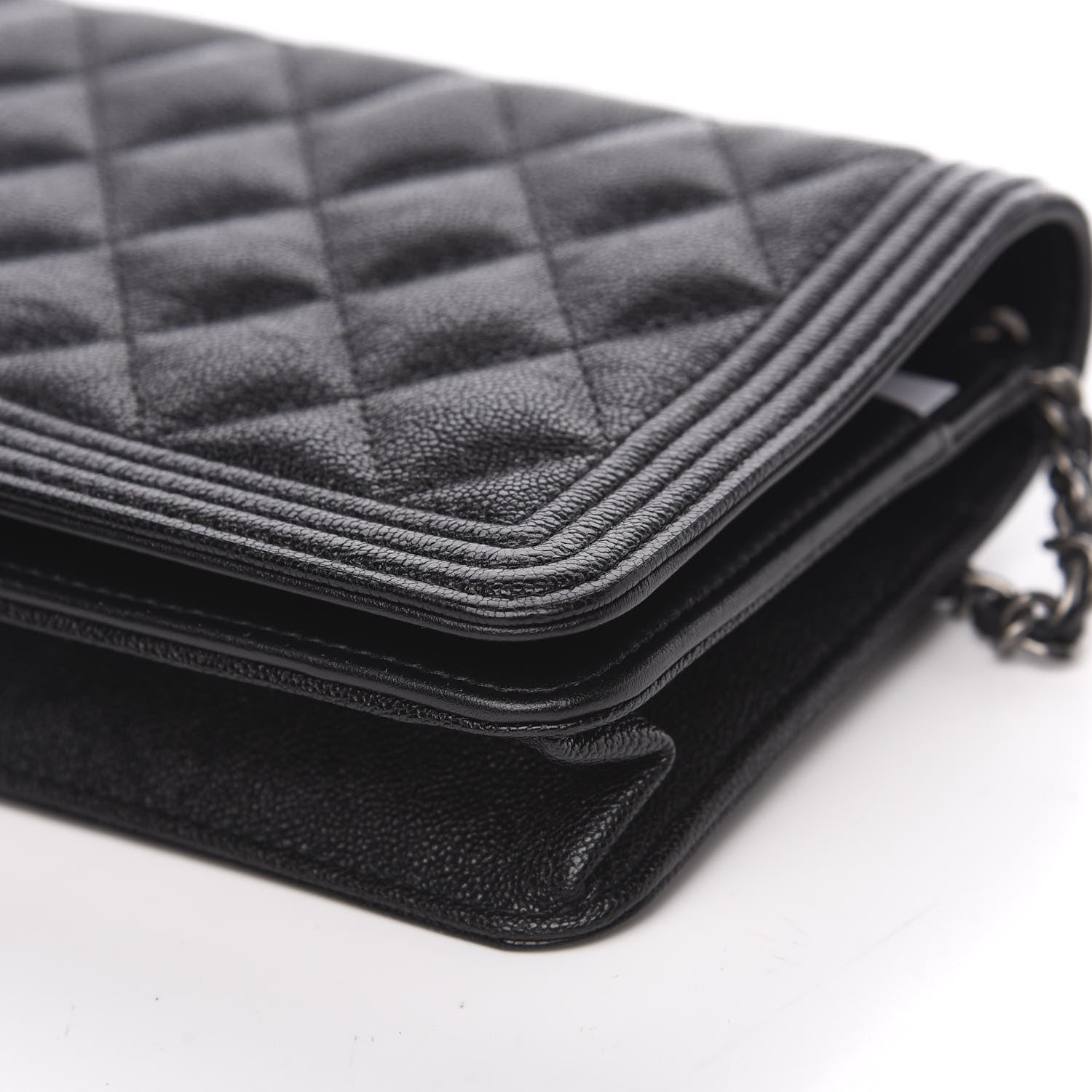 Chanel Caviar Quilted Boy Wallet On Chain WOC Black 10 of 11