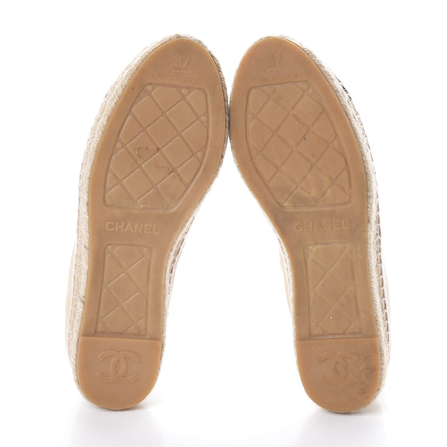 Lambskin CC Espadrilles 37 Beige Black