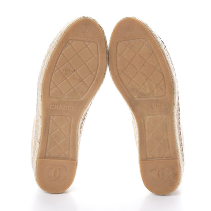 Chanel Lambskin CC Espadrilles 37 Beige Black 7 of 8