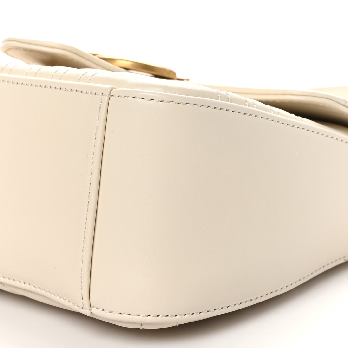 Calfskin Matelasse Mini GG Marmont Top Handle Shoulder Bag White