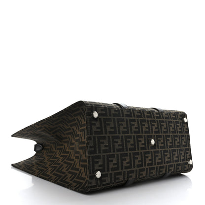 Fendi Recycled Fabric Jacquard Vitello Astro FF 1974 Shopping Tote Tobacco Moro Ebano 4 of 9
