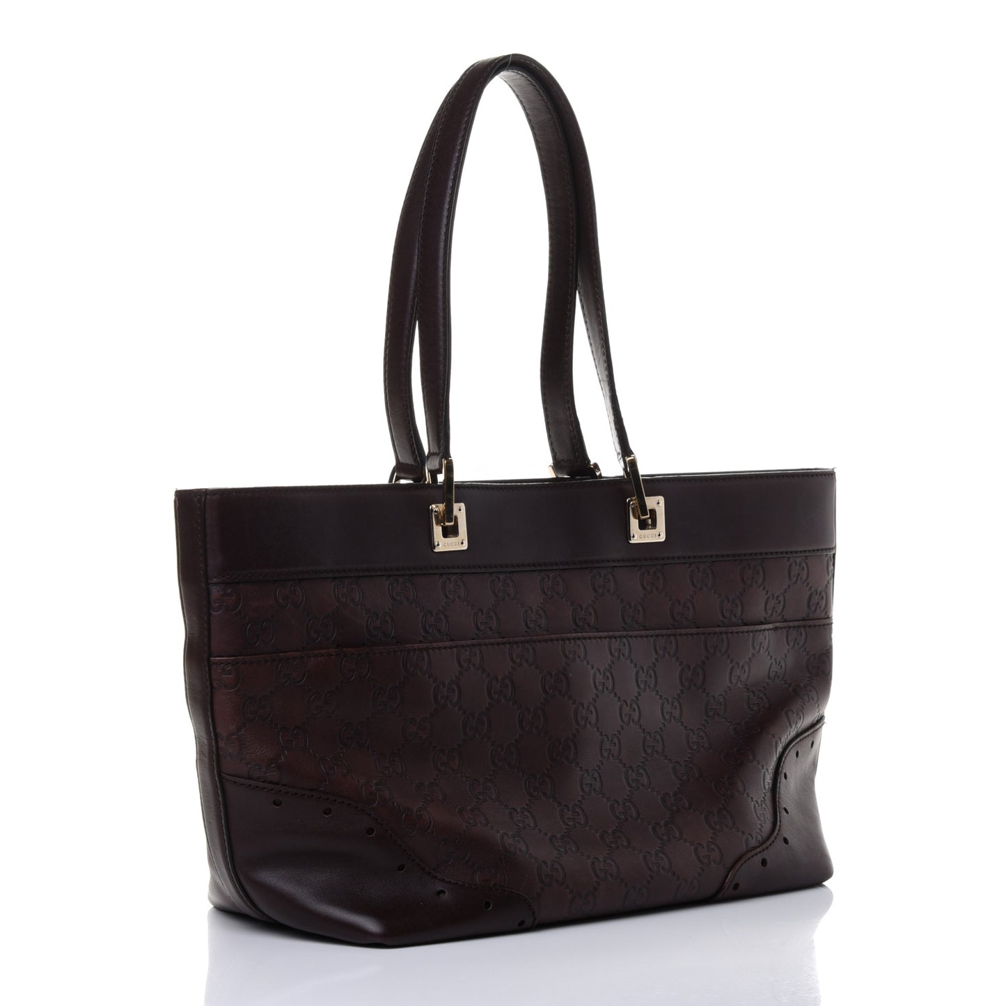 Guccissima Large Punch Tote Chocolate Brown