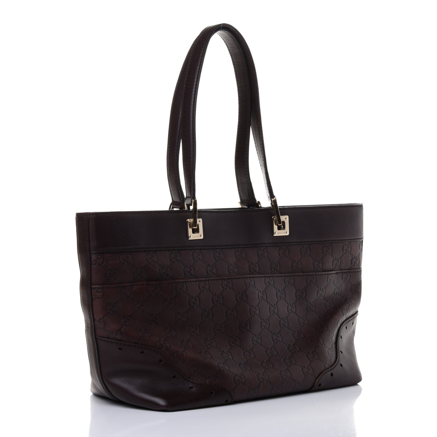 Gucci Guccissima Large Punch Tote Chocolate Brown 2 of 4