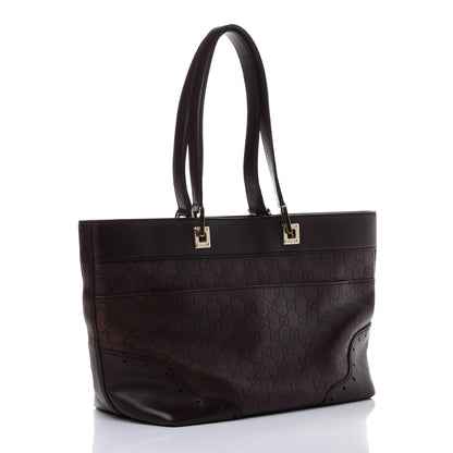 Gucci Guccissima Large Punch Tote Chocolate Brown 2 of 4
