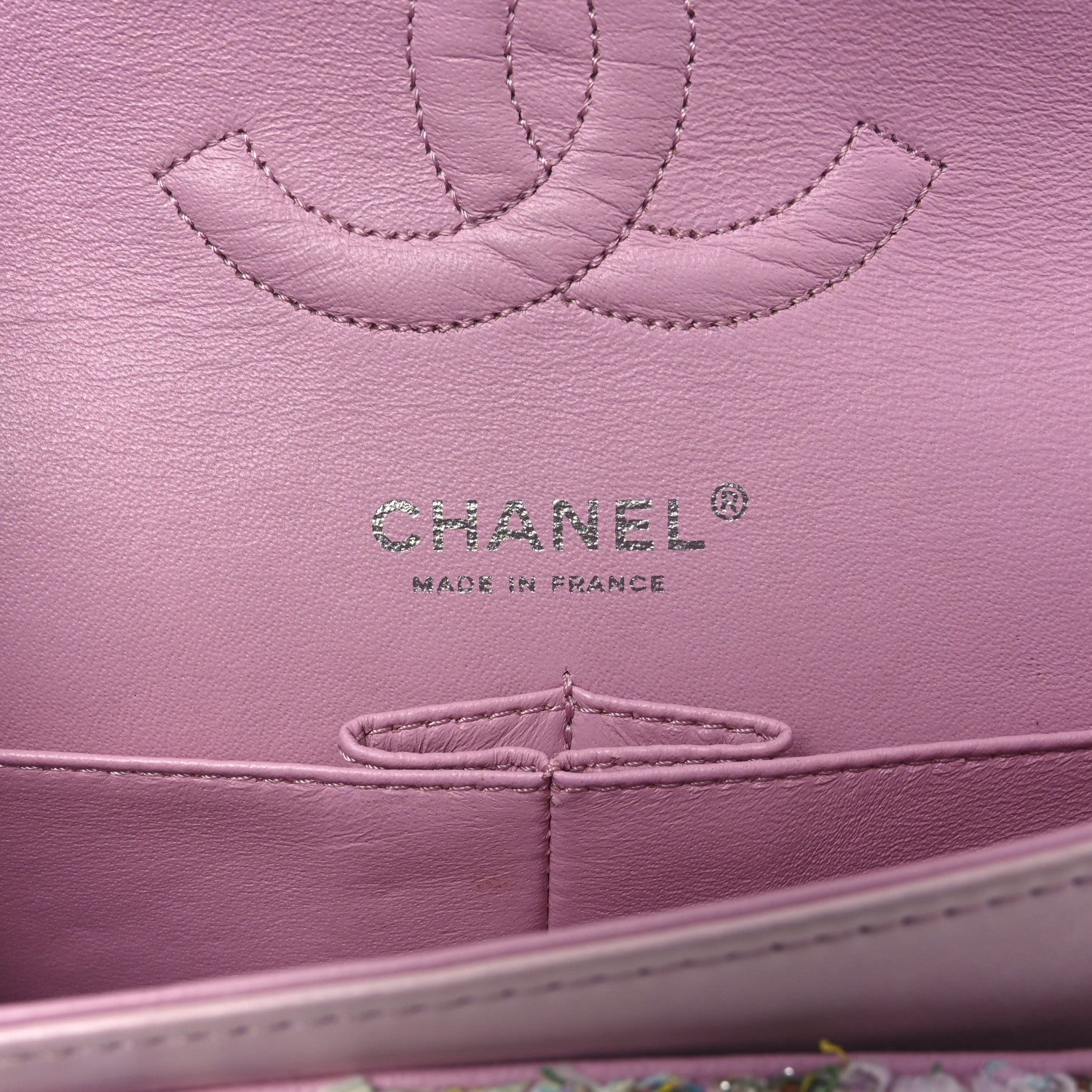Chanel Tweed Quilted Medium Double Flap Light Pink Multicolor 6 of 13