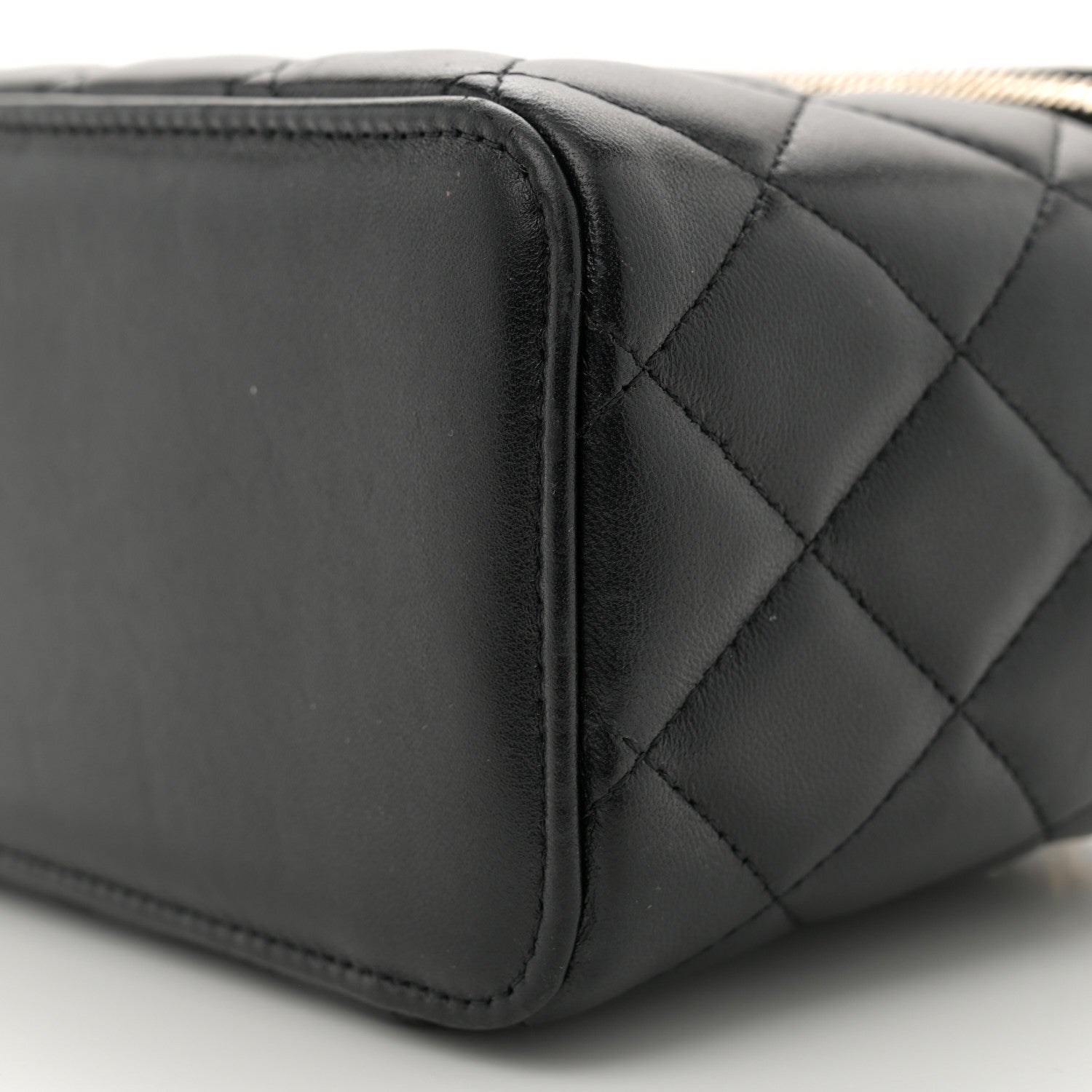 Chanel Lambskin Quilted Small Top Handle Vanity Case With Chain Black 10 of 10