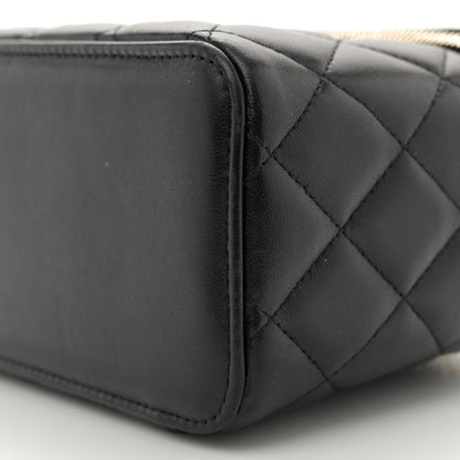 Chanel Lambskin Quilted Small Top Handle Vanity Case With Chain Black 10 of 10