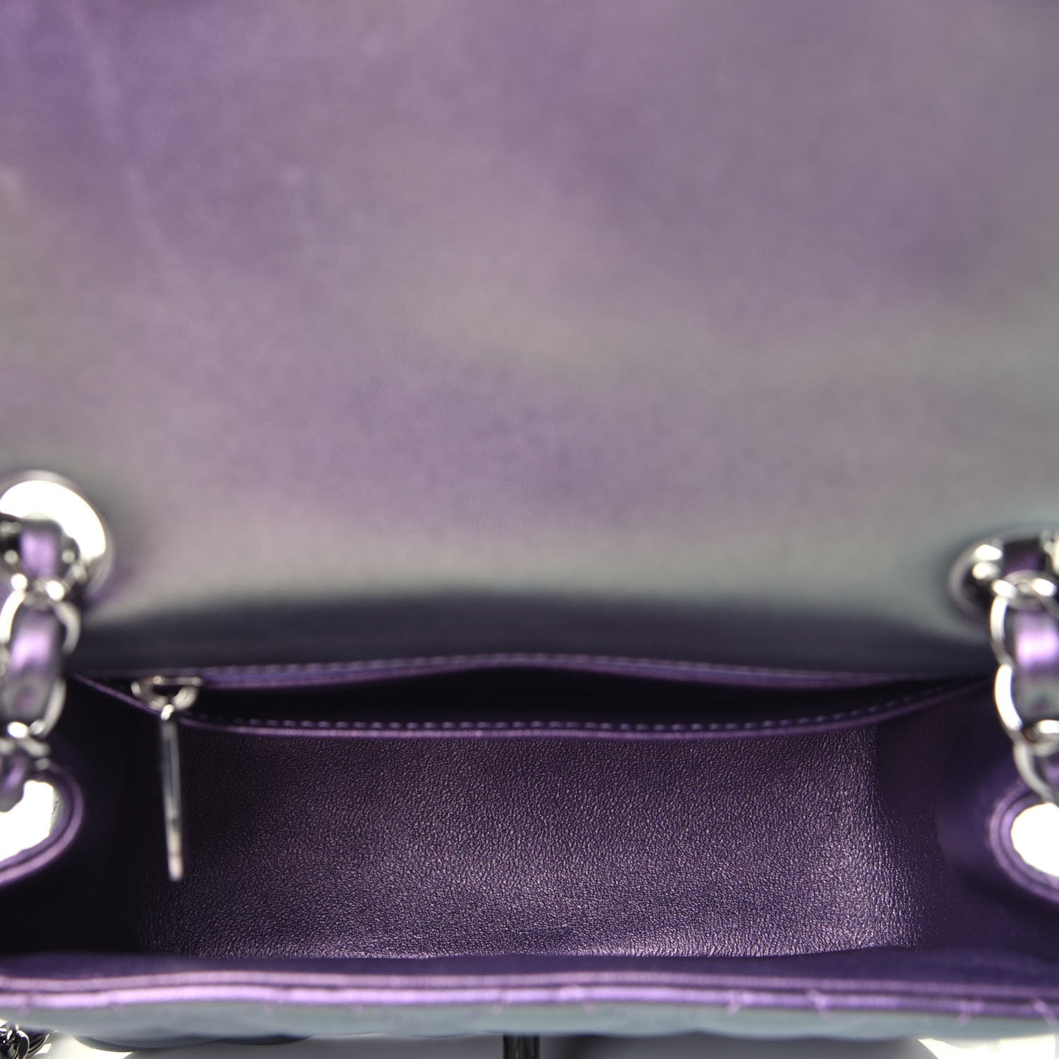 Chanel Iridescent Lambskin Quilted Mini Square Flap Dark Purple 5 of 9