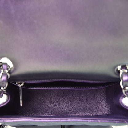 Chanel Iridescent Lambskin Quilted Mini Square Flap Dark Purple 5 of 9