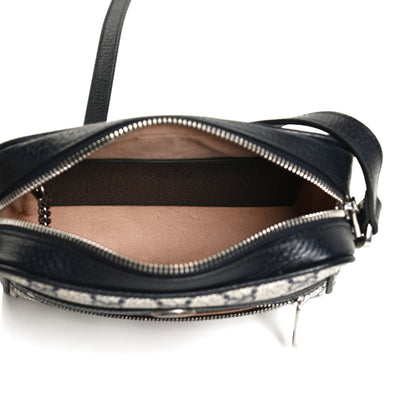 Gucci GG Supreme Monogram Textured Dollar Calfskin Web Mini Ophidia Shoulder Bag Beige Blue 5 of 9