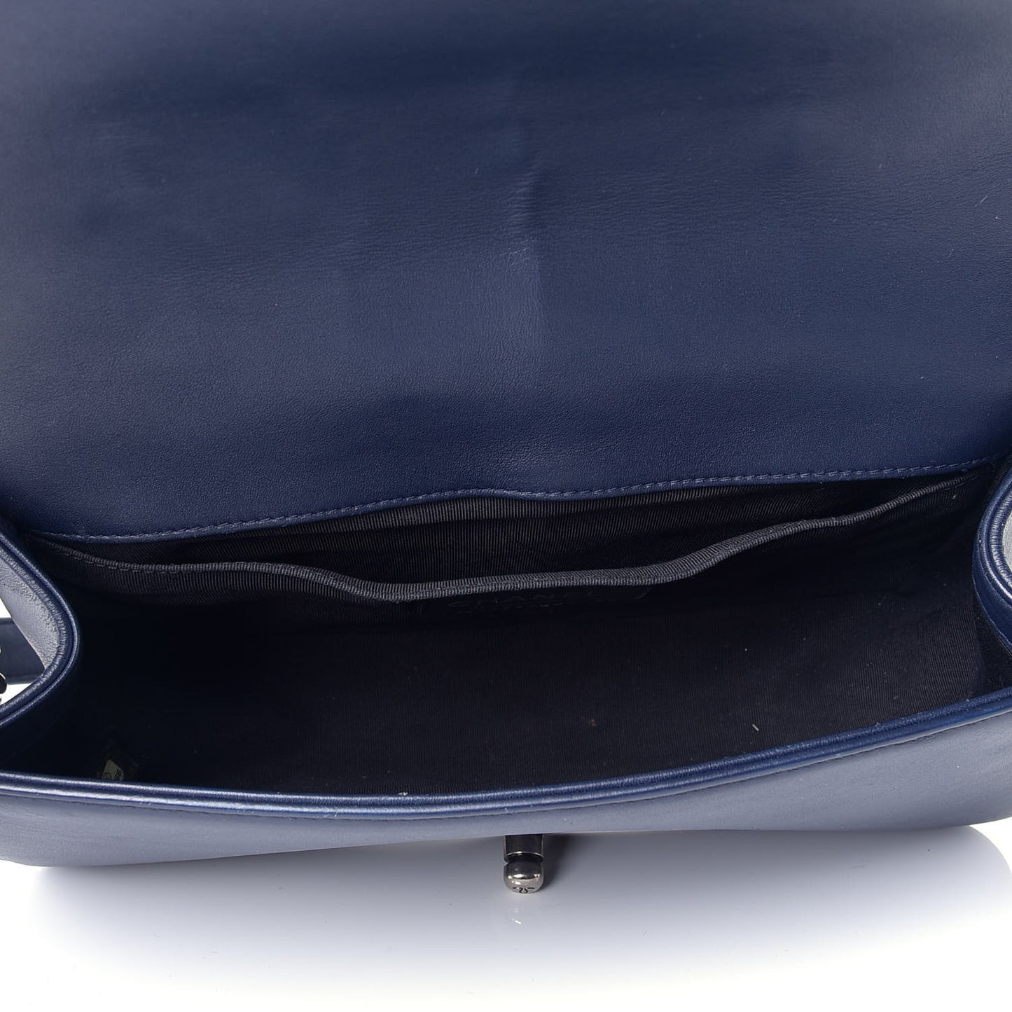 Calfskin Quilted Studded Medium Boy Flap Navy