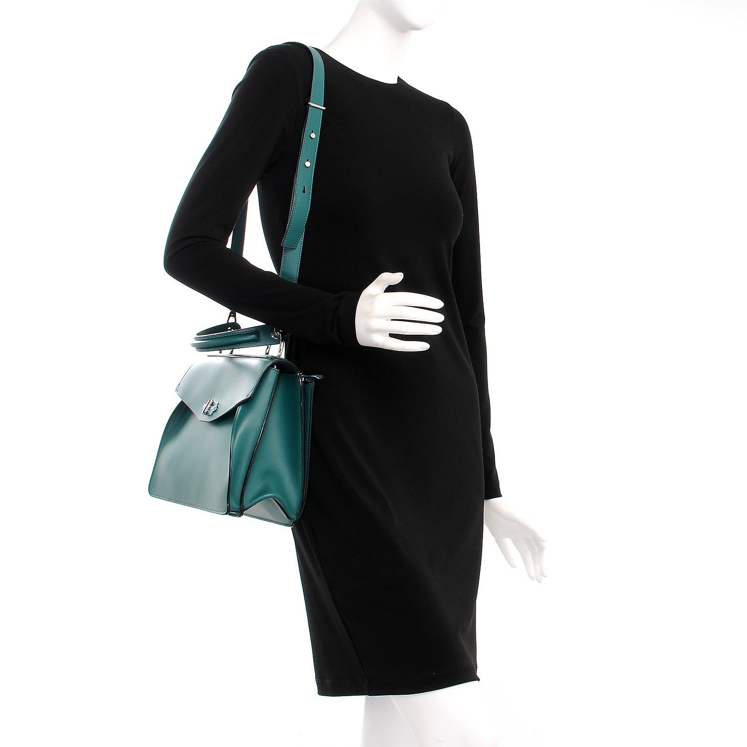 Proenza Schouler Calfskin Medium Hava Top Handle Bag Malachite 2 of 7