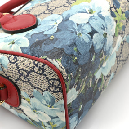 Gucci GG Supreme Monogram Blooms Mini Boston Navy Blue Hibiscus 11 of 14